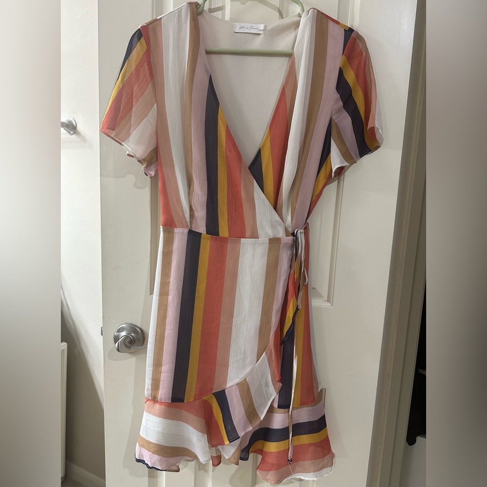 Multi color v-neck dress
